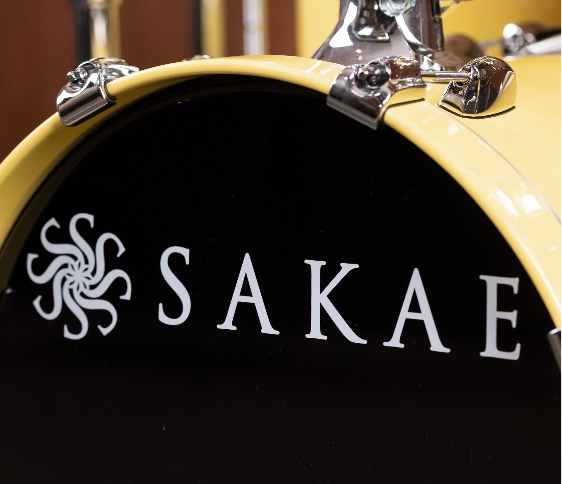 Sakae Evolved Gen2 18-inch bass drum resonant head with Sakae logo