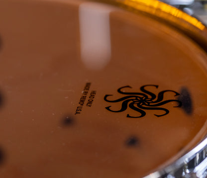 Sakae Evolved Gen2 maple shell interior and Sakae logo – close-up