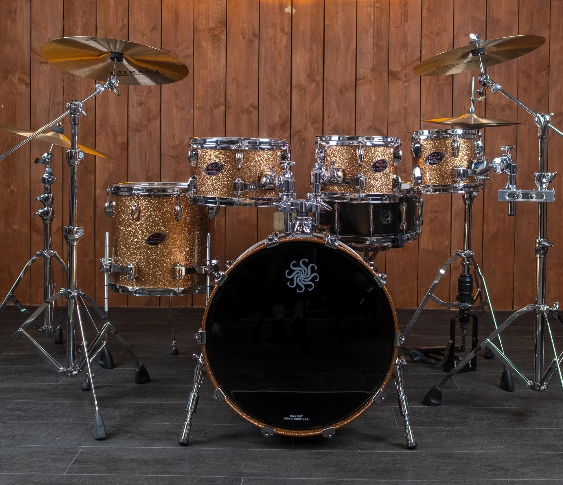Sakae Evolved Gen2 20-inch shell pack in Gold Champagne Sparkle – front view