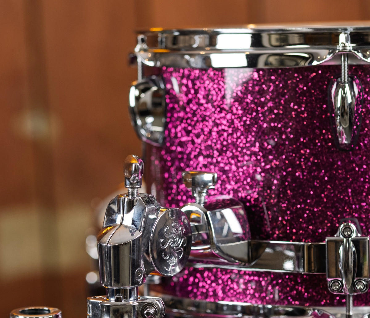 Sakae Evolved Gen2 rack tom and chrome hardware in Magenta Sparkle