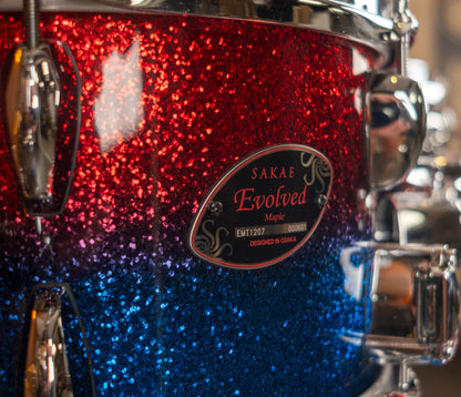 Sakae Evolved Gen2 badge and Fire & Water Sparkle fade – close-up