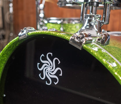 Sakae Evolved Gen2 22-inch bass drum hoop and Sakae logo – close-up