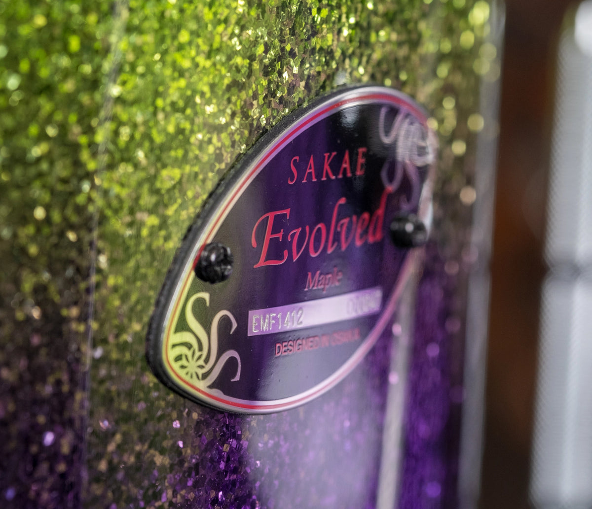 Sakae Evolved Gen2 badge on Grapes Green to Purple Sparkle shell