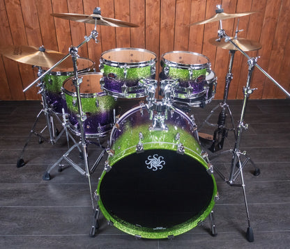 Sakae Evolved Gen2 Grapes Sparkle drum kit – high-angle front view