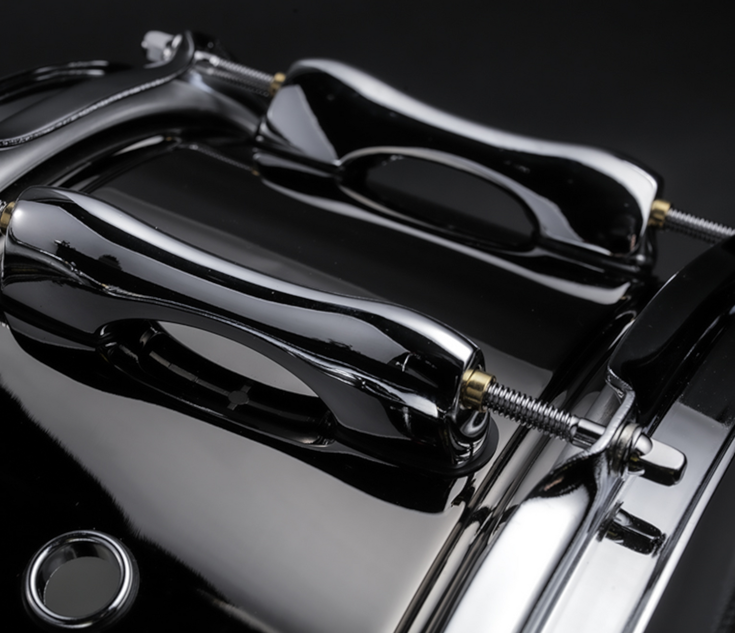 Sakae MIJ 13" x 6.5" Brass Snare Drum In Black Powder Coating