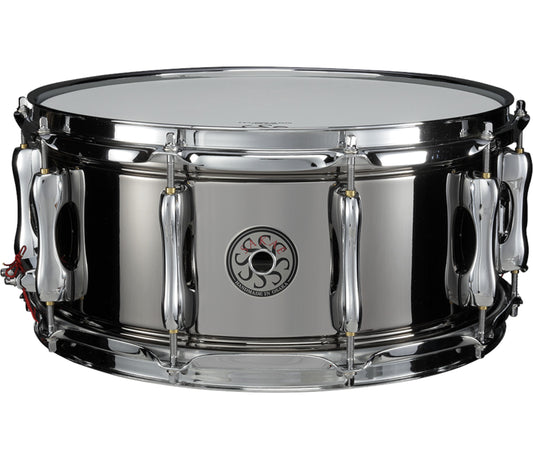Sakae MIJ 13" x 6.5" Brass Snare Drum In Black Powder Coating