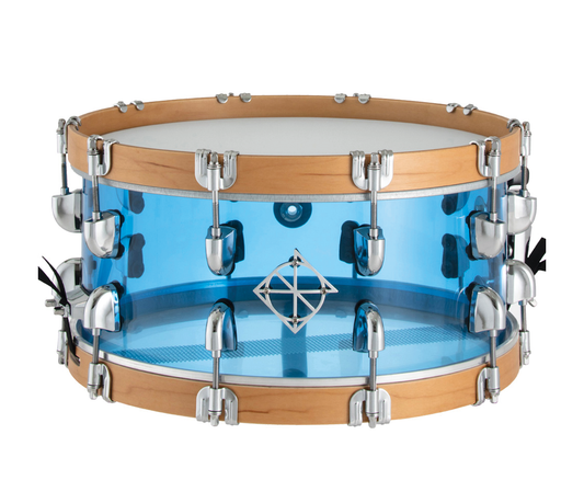 Dixon Cornerstone 14" x 6.5" Acrylic Snare Drum in See-Through Blue