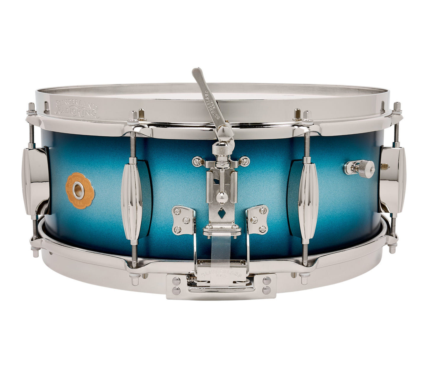 Slingerland Radio King 14" x 5.5" Snare Drum In Blue and Silver Lacquer