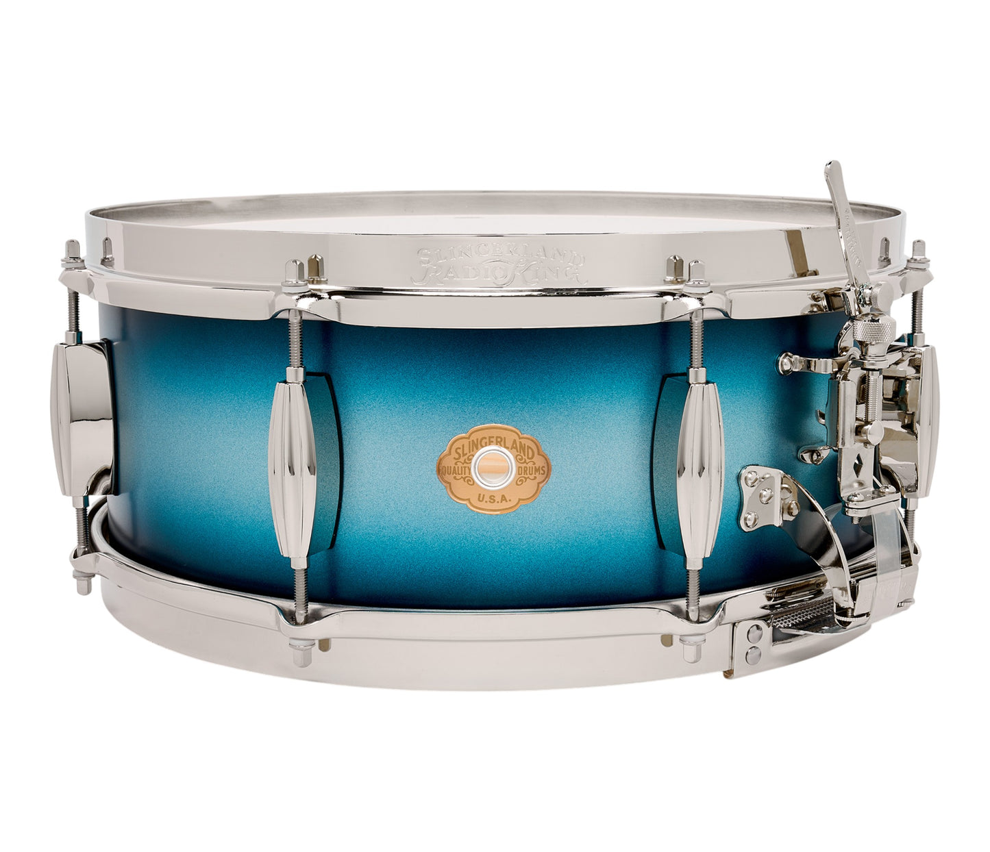 Slingerland Radio King 14" x 5.5" Snare Drum In Blue and Silver Lacquer