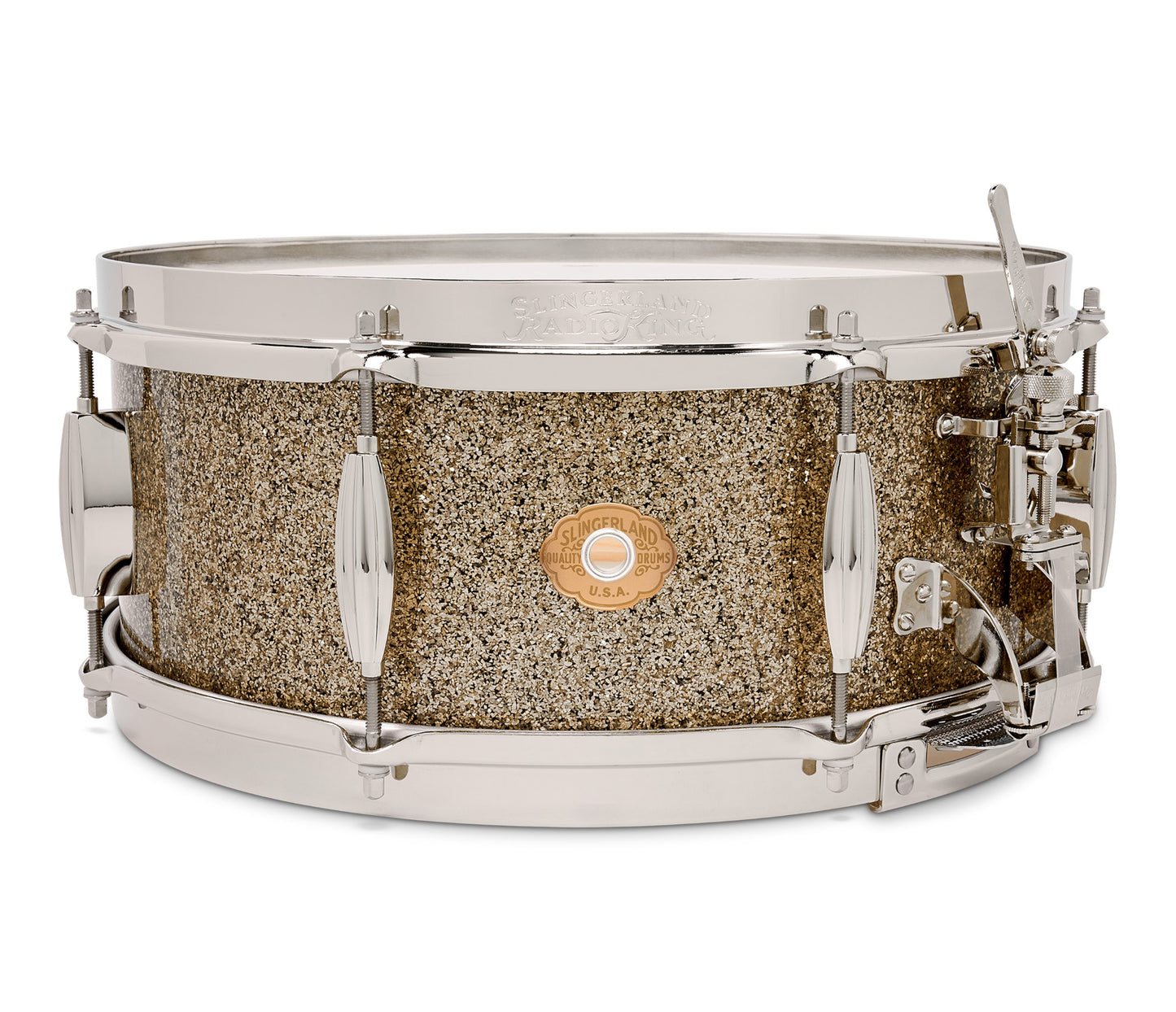 Slingerland Radio King 14" x 5.5" Snare Drum In Gold Glass