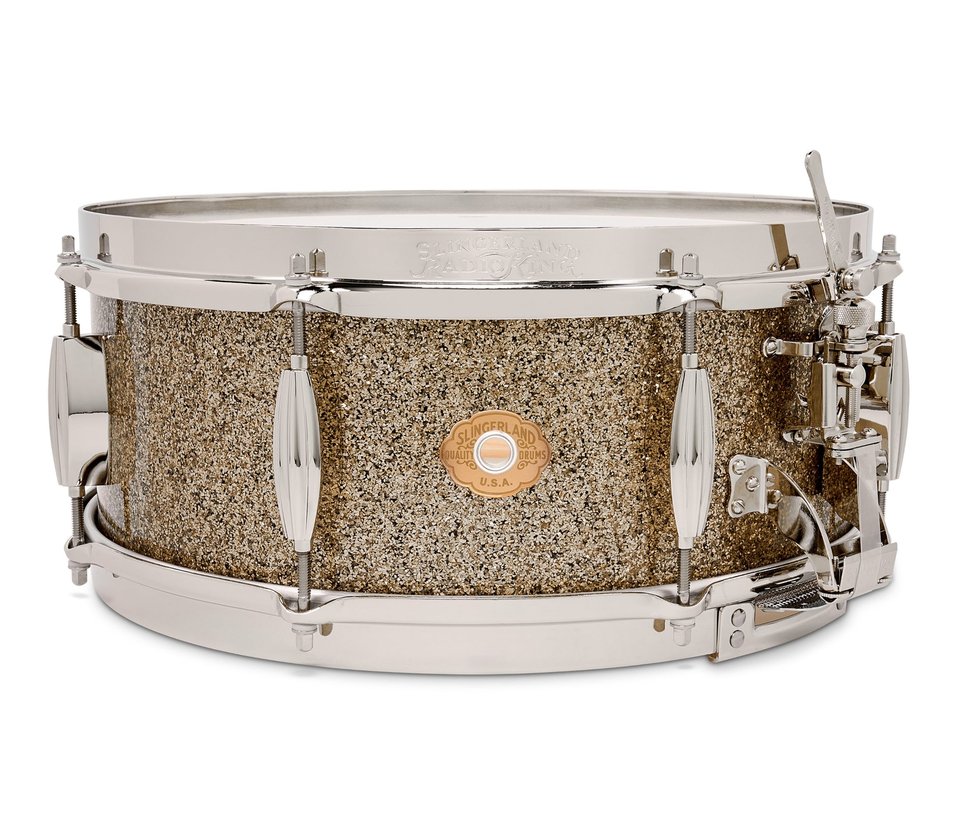 Slingerland Radio King 14" x 5.5" Snare Drum In Gold Glass