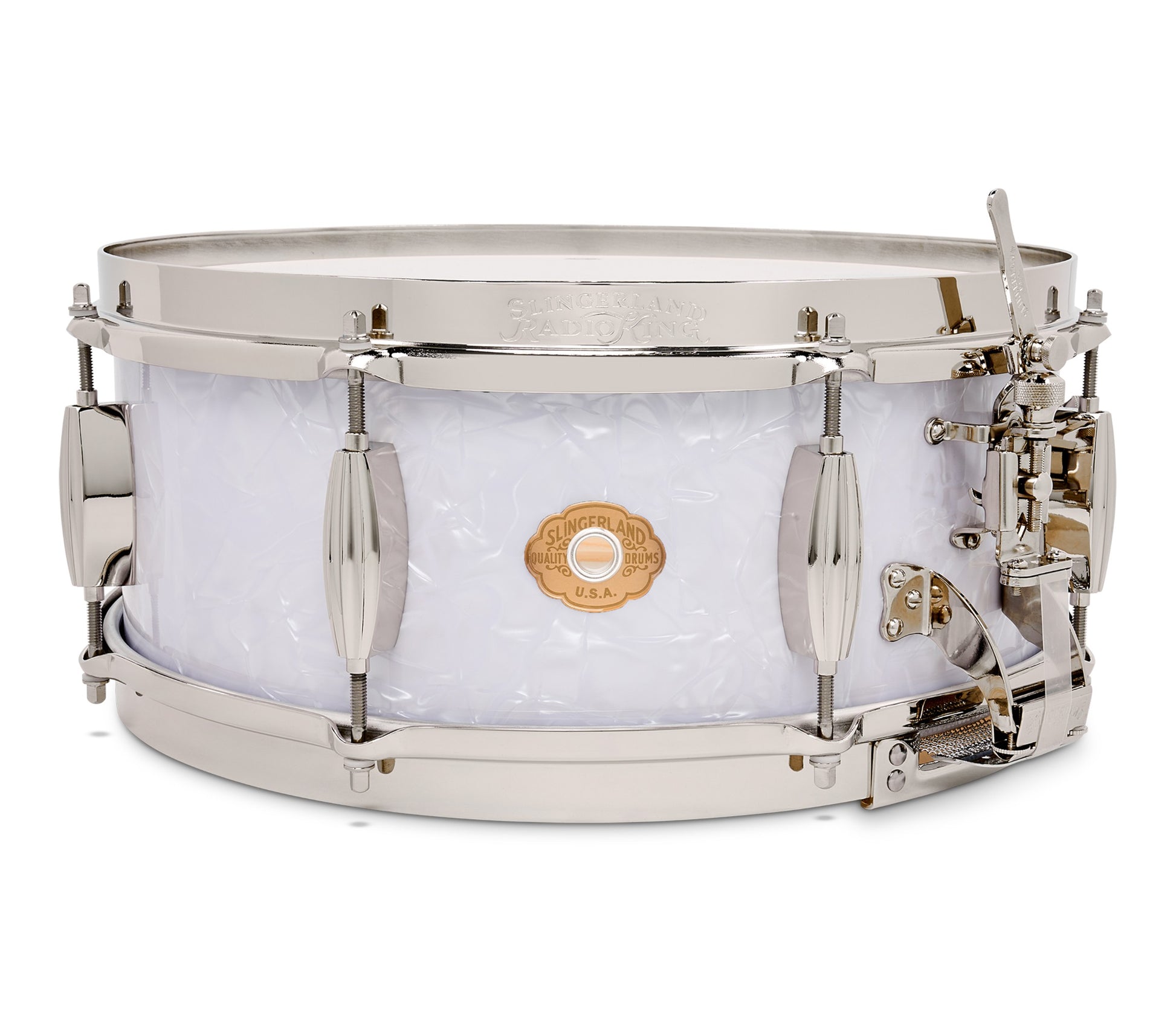 Slingerland Radio King 14" x 5.5" Snare Drum In White Marine Pearl
