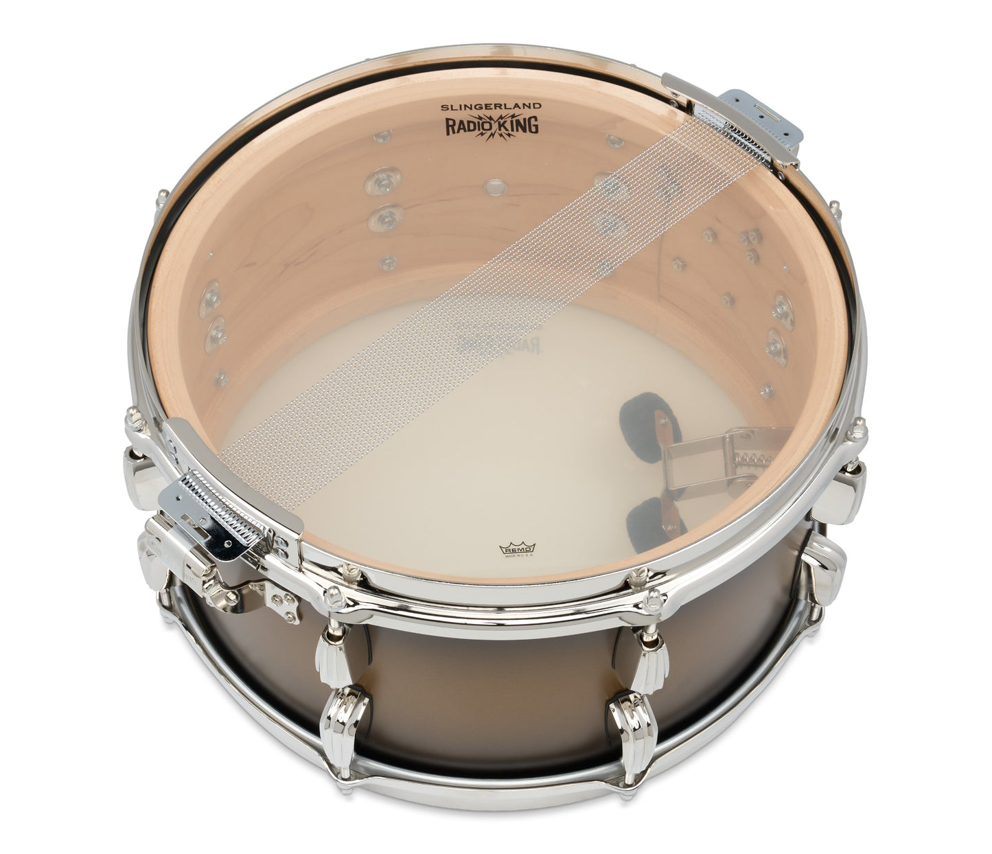 Slingerland Radio King 14" x 7" Snare Drum In Black and Gold Lacquer