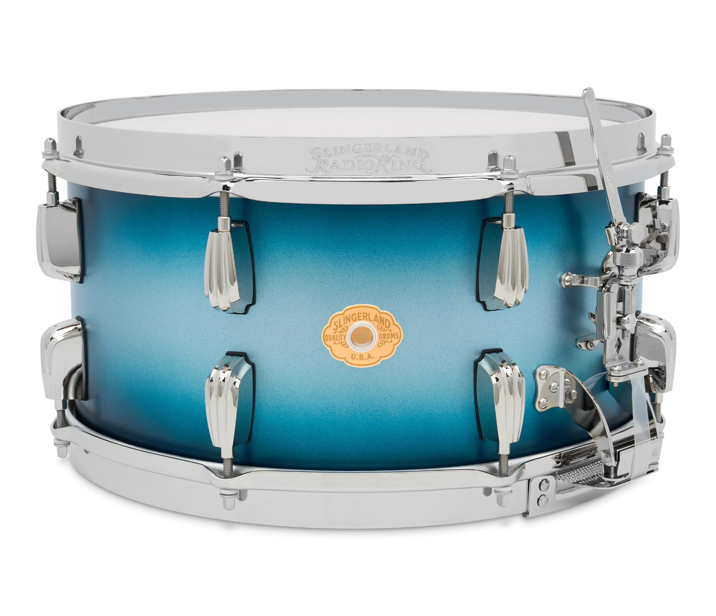 Slingerland Radio King 14" x 7" Snare Drum In Blue and Silver Lacquer