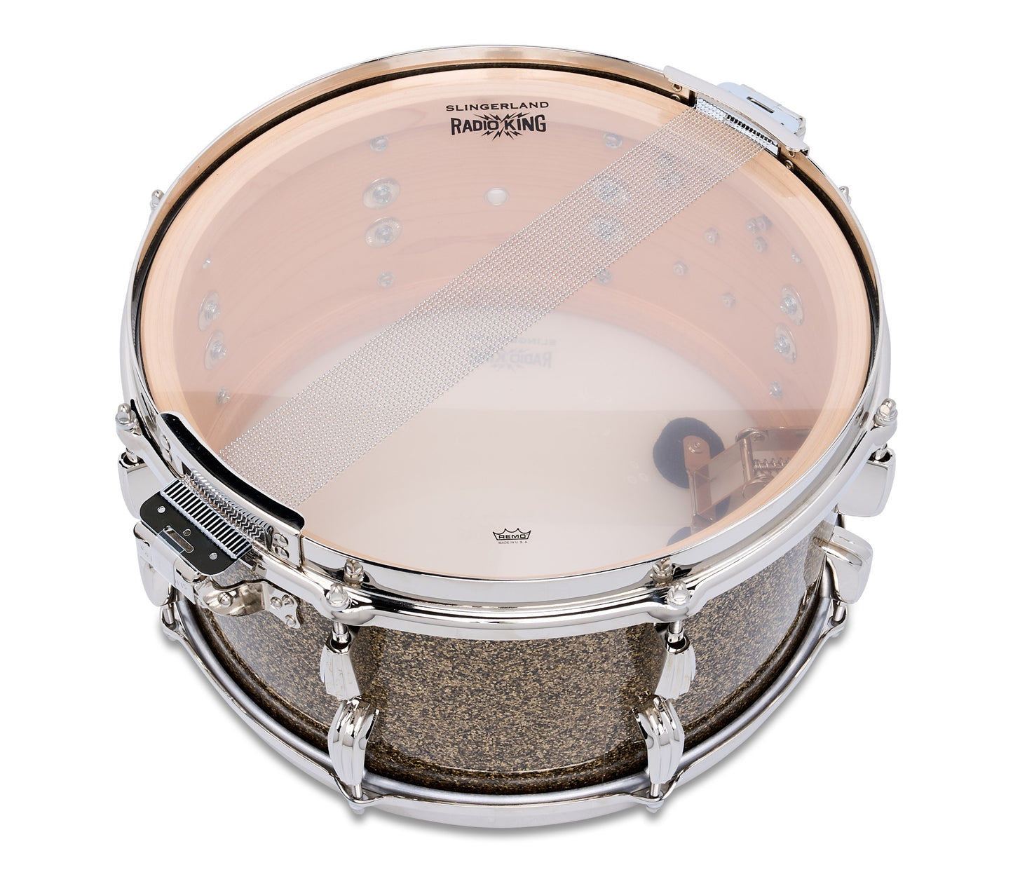 Slingerland Radio King 14" x 7" Snare Drum In Gold Glass