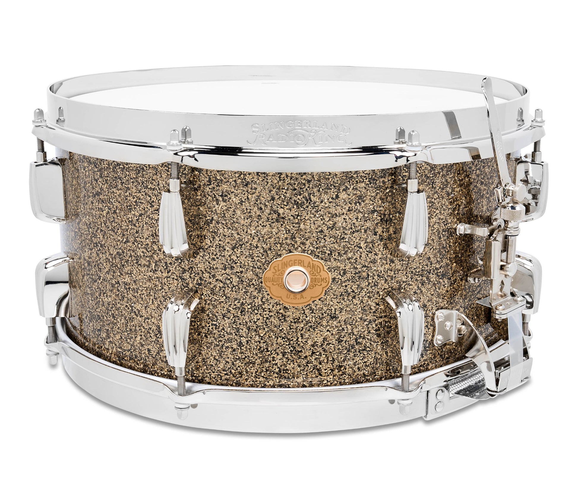 Slingerland Radio King 14" x 7" Snare Drum In Gold Glass
