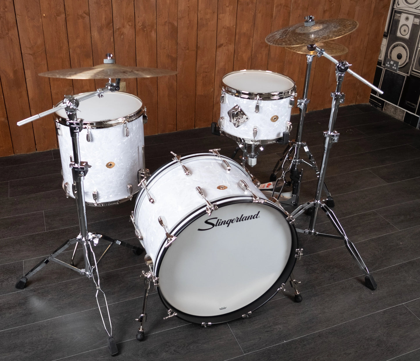 Slingerland Radio King 22" 3-Piece Shell Pack in White Marine Pearl 22/13/16