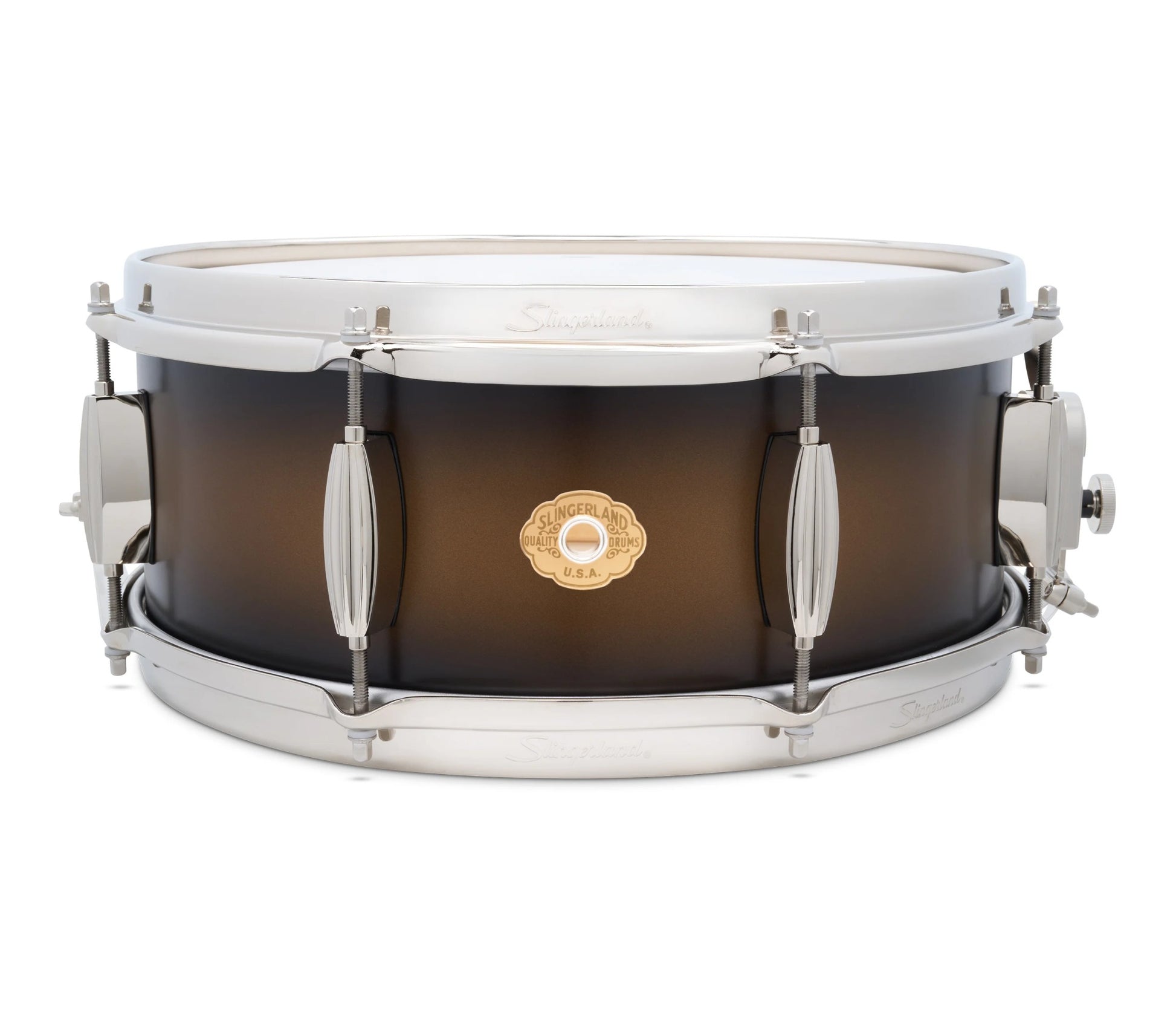 Slingerland Radio King Artist 14" x 5.5" Snare Drum in Black and Gold Lacquer