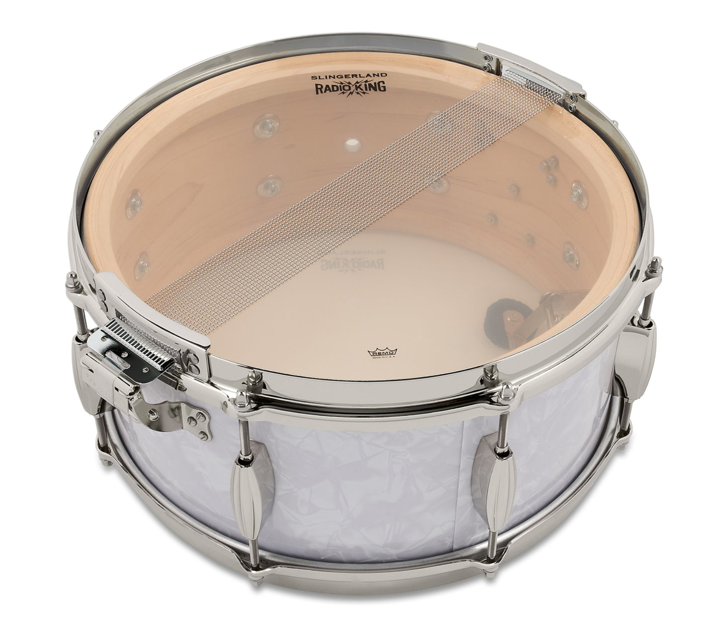 Slingerland Radio King 'Gene Krupa' 14" x 6.5" Snare Drum in White Marine Pearl
