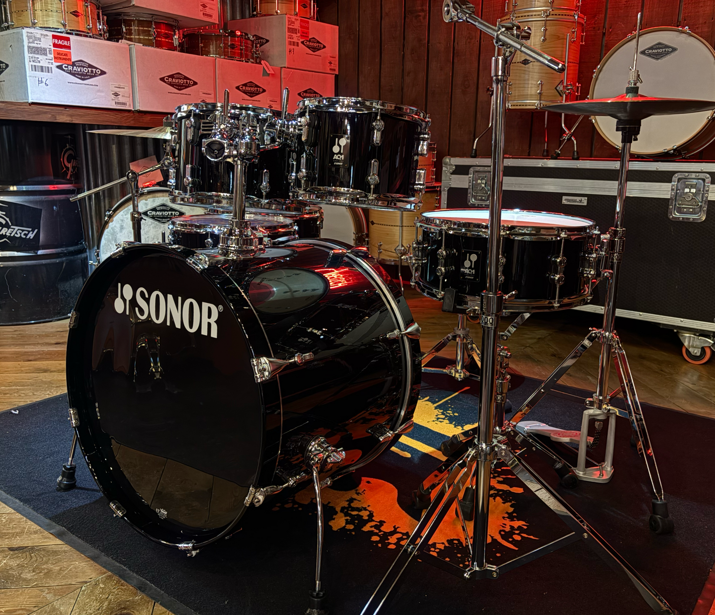 Sonor AQ1 Stage Set 5-Piece Shell Pack in Piano Black