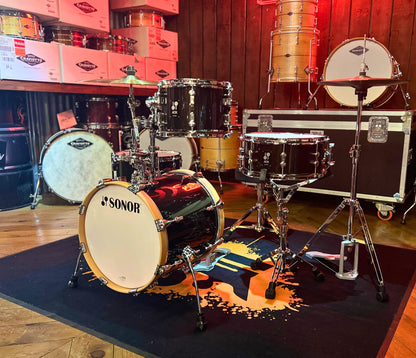 Sonor AQX Jungle 3-Piece Shell Pack with Snare in Black Midnight Sparkle