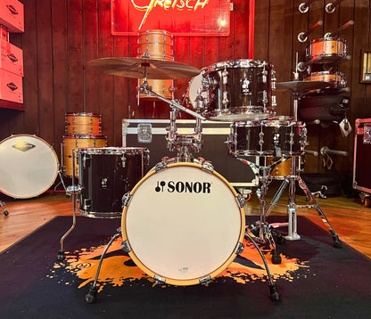 Sonor AQX Jungle 3-Piece Shell Pack with Snare in Black Midnight Sparkle