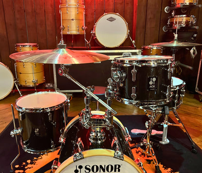 Sonor AQX Jungle 3-Piece Shell Pack with Snare in Black Midnight Sparkle