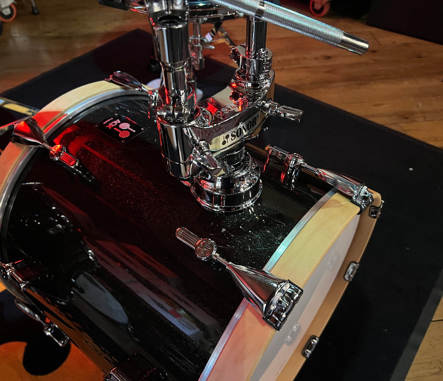 Sonor AQX Jungle 3-Piece Shell Pack with Snare in Black Midnight Sparkle