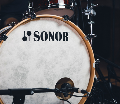 Sonor Momentum 22" 3-Piece Shell Pack in California Burl – bass drum resonant head and SONOR logo