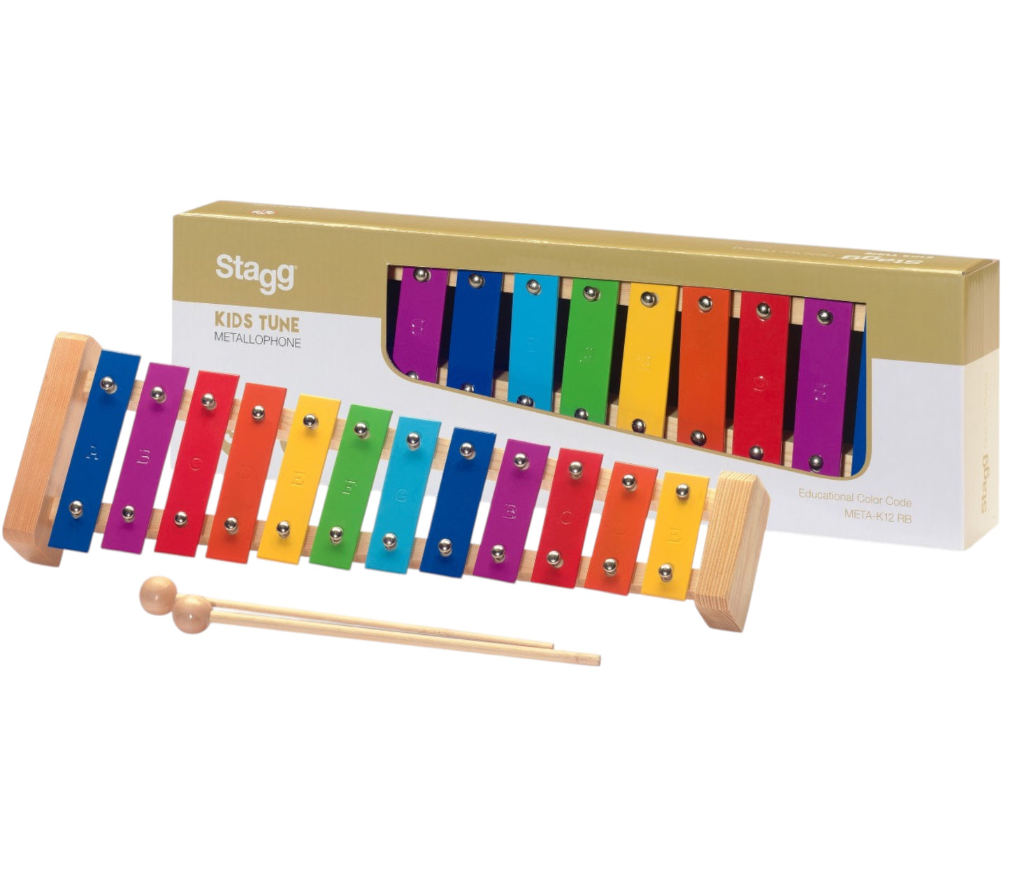 Stagg Kids Tune Metallophone with 12 Rainbow Keys