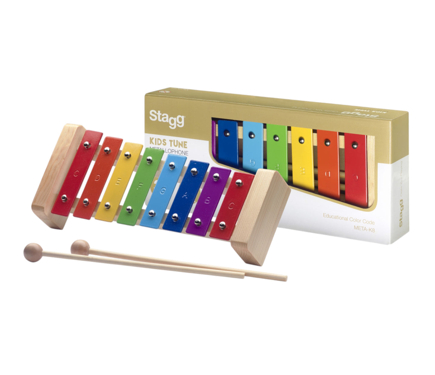 Stagg Kids Tune Metallophone with 8 Rainbow Keys