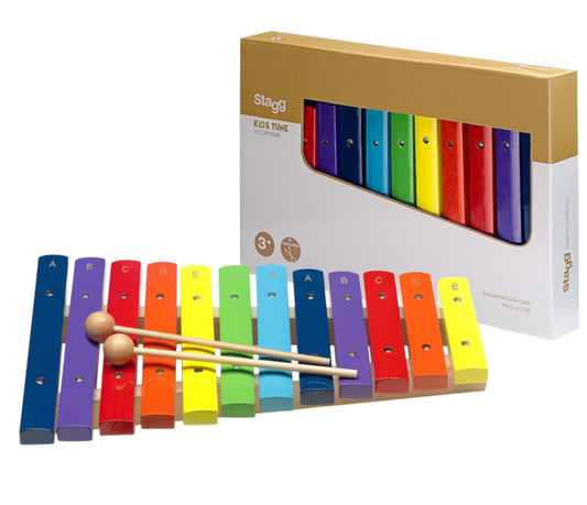 Stagg Kids Tune Xylophone with 12 Rainbow Keys