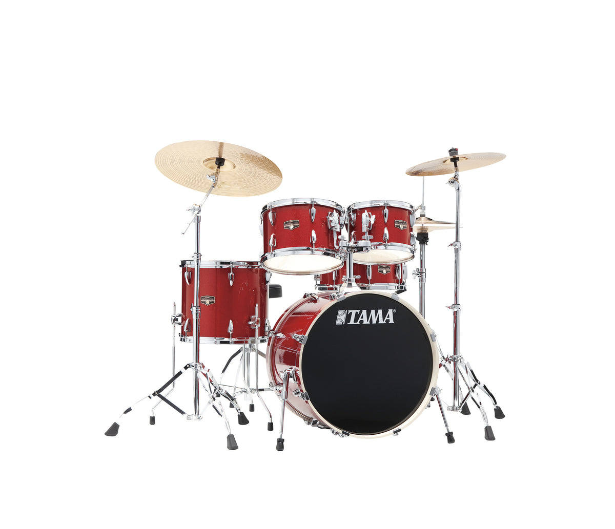 TAMA Imperialstar 20 inch five-piece drum kit in Burnt Red Mist, front view
