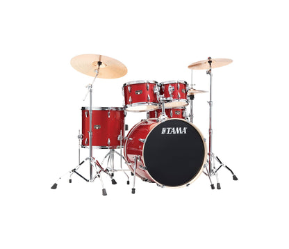 TAMA Imperialstar 22" 5-Piece Drum Kit in Burnt Red Mist with Hardware, front view