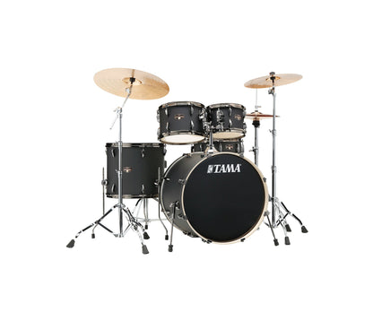 TAMA Imperialstar 22" 5-Piece Drum Kit in Blacked Out Black with Hardware, front view