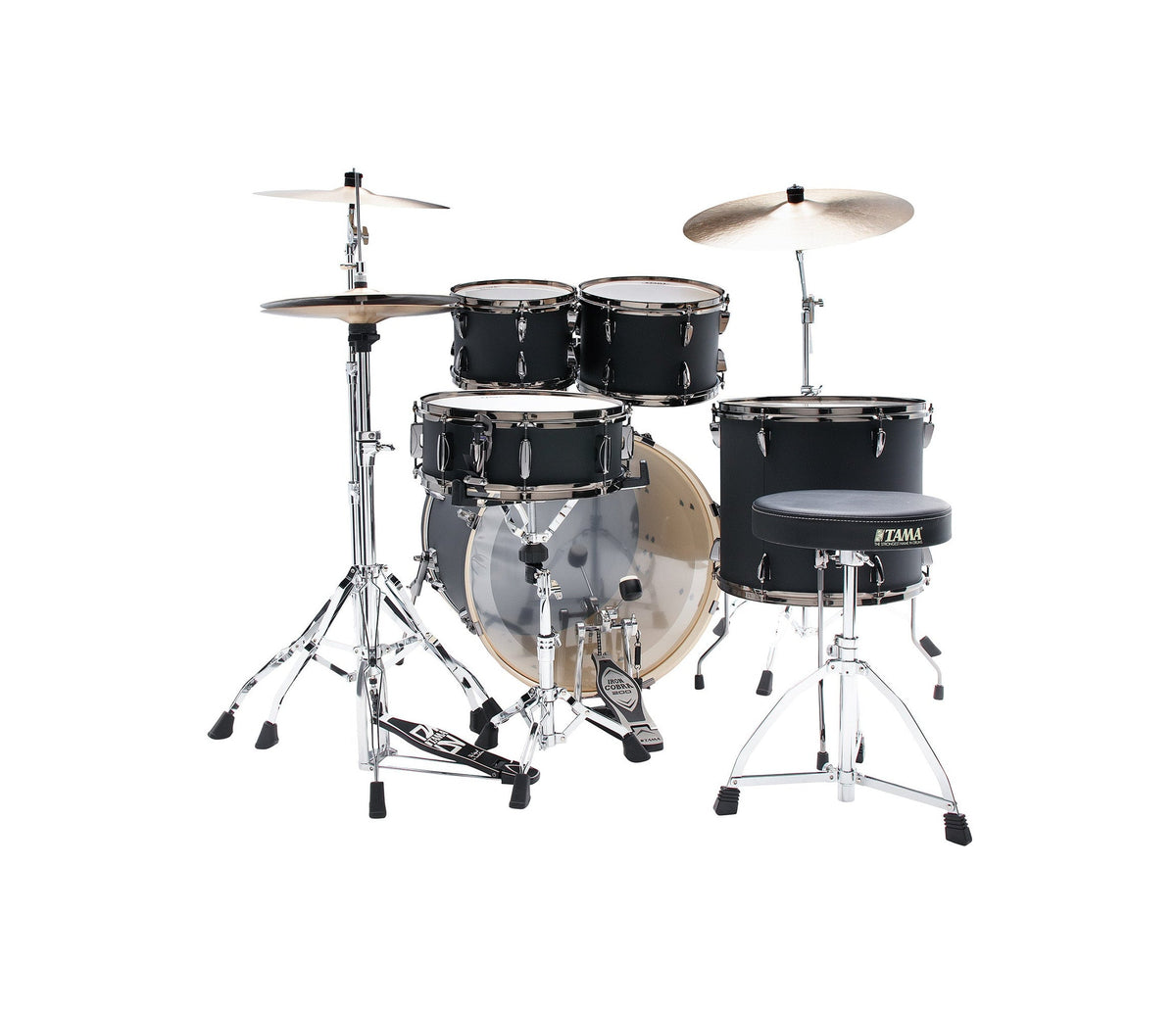 TAMA Imperialstar 22" 5-Piece Drum Kit in Blacked Out Black with Hardware, rear view