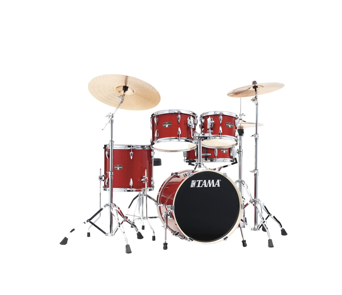 TAMA Imperialstar 18" 5-Piece Drum Kit in Burnt Red Mist with Hardware, front view