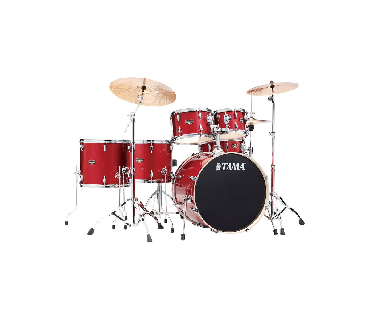 TAMA Imperialstar 22" 6-Piece Drum Kit in Burnt Red Mist with Hardware, front view