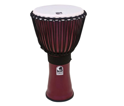 Toca Freestyle II 14" Rope Tuned Djembe in Dark Red with Bag