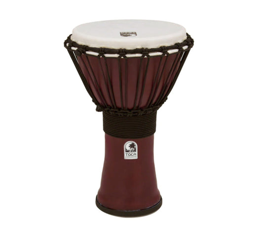 Toca Freestyle II 9" Rope Tuned Djembe in Dark Red