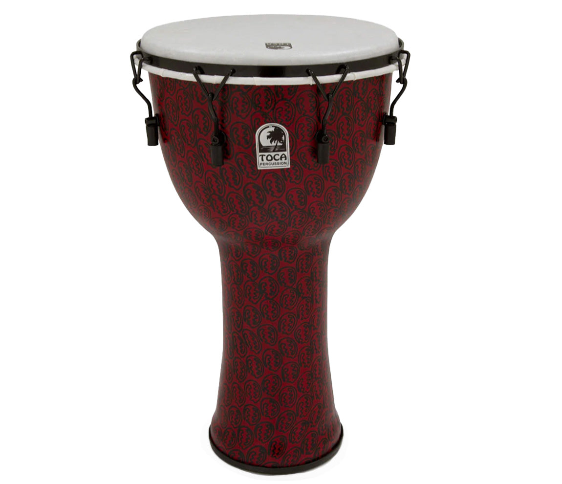 Toca Freestyle II 14" Mechanically Tuned Djembe in Red Mask with Bag