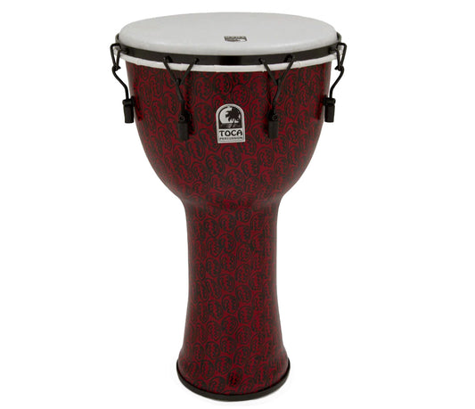 Toca Freestyle II 14" Mechanically Tuned Djembe in Red Mask with Bag