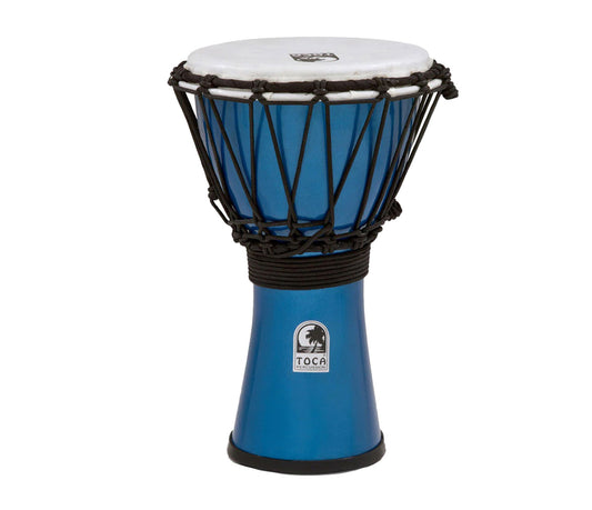 Toca Freestyle Coloursound 7" Rope Tuned Djembe in Metallic Blue