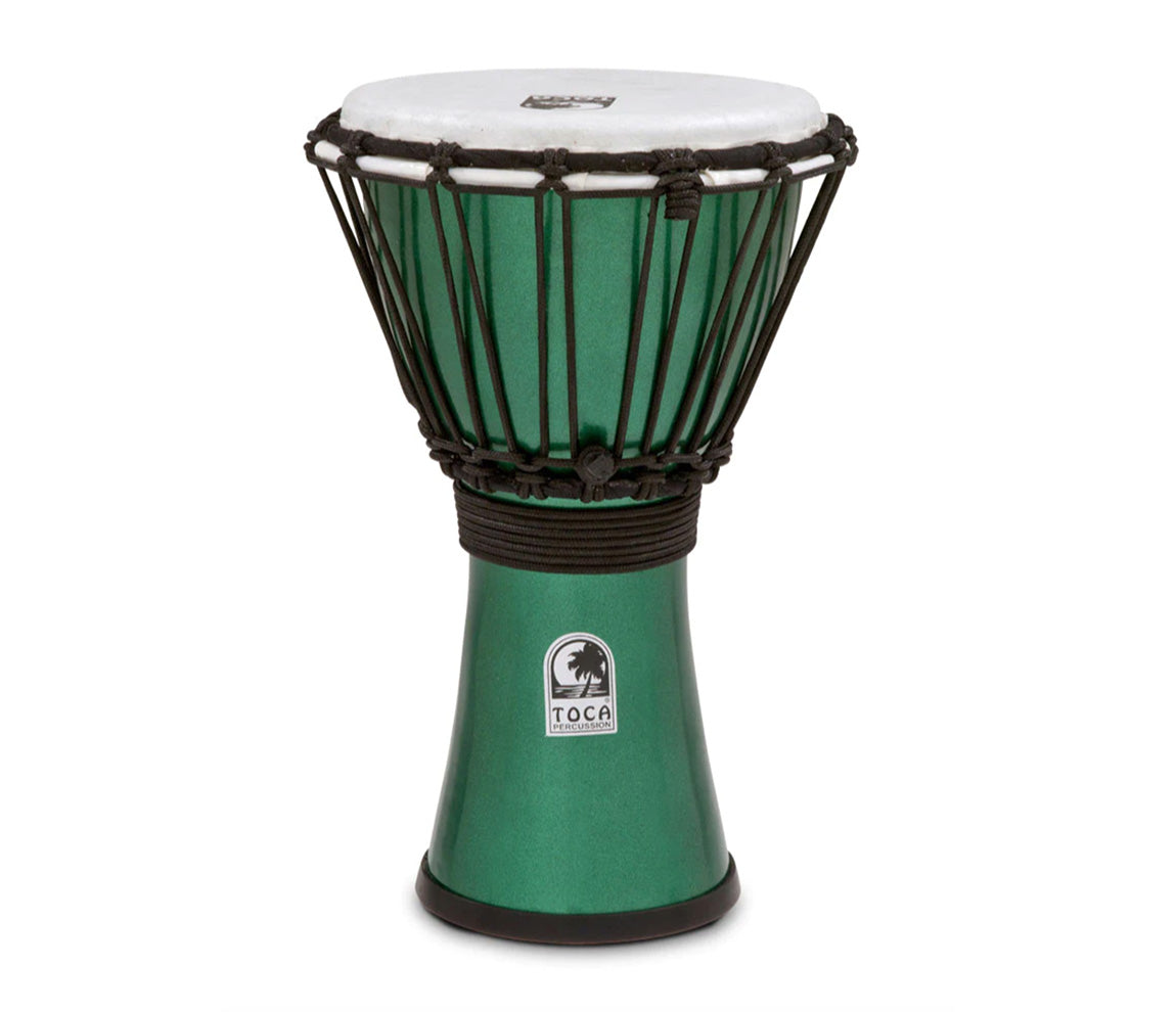 Toca Freestyle Coloursound 7" Rope Tuned Djembe in Metallic Green