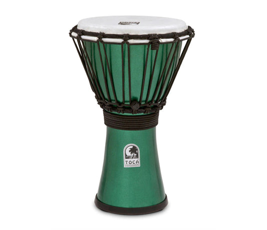 Toca Freestyle Coloursound 7" Rope Tuned Djembe in Metallic Green