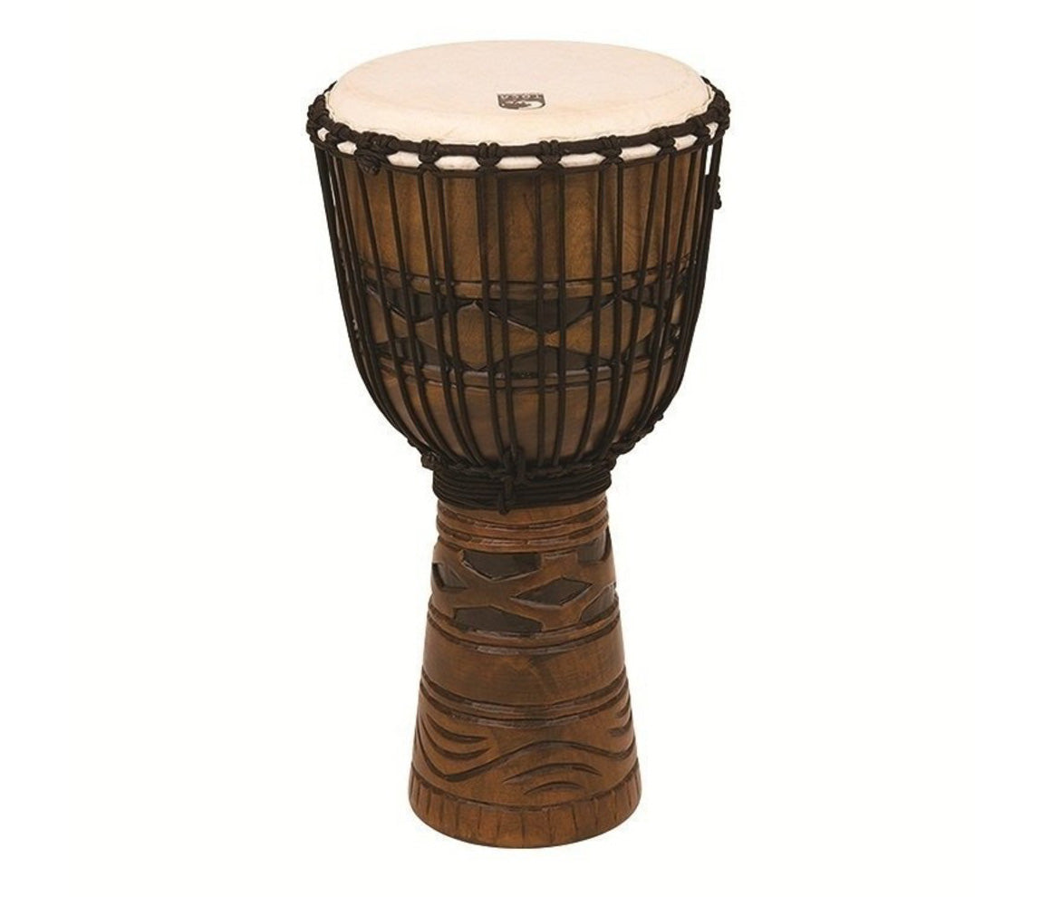 Toca Origins 12" Roped Tuned Djembe in African Mask