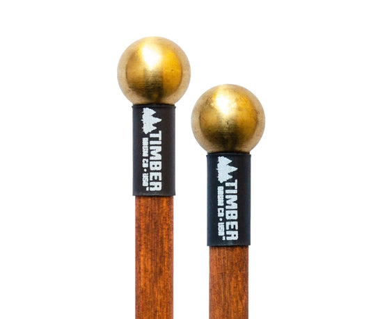 Timber Drum Hard Brass Bell Mallets with Birch Handles