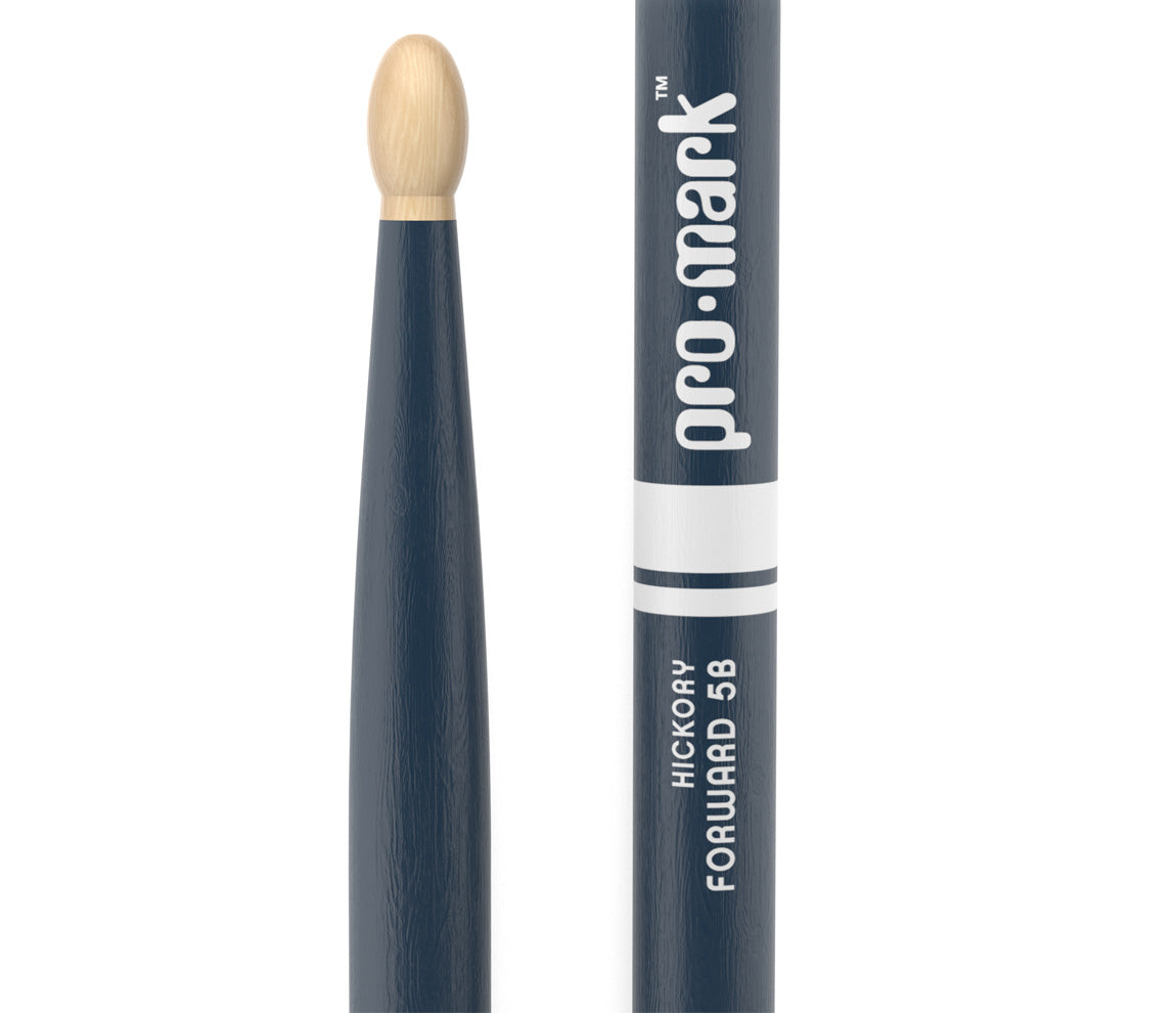 ProMark Classic Forward 5B Painted Blue Hickory Drumstick, Oval Wood Tip
