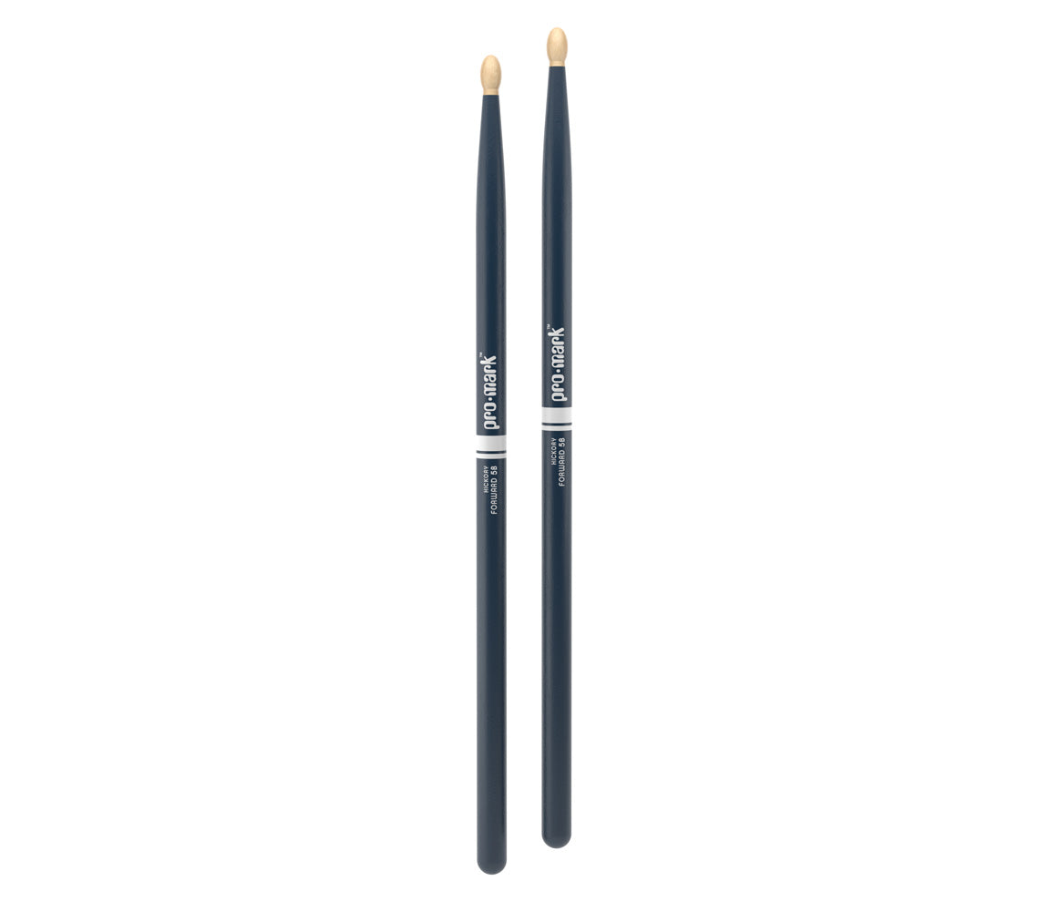 ProMark Classic Forward 5B Painted Blue Hickory Drumstick, Oval Wood Tip