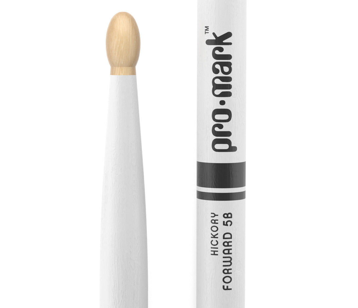 ProMark Classic Forward 5B Painted White Hickory Drumstick, Oval Wood Tip